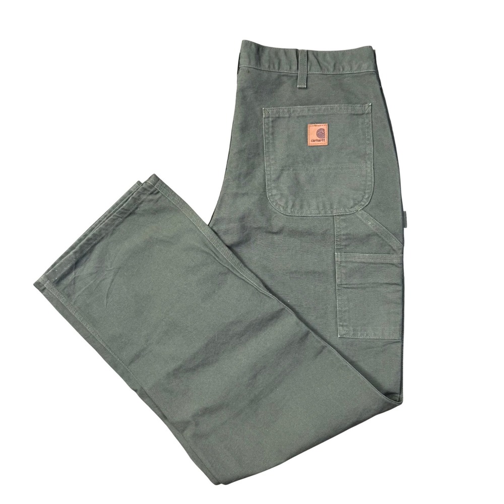 Carhartt Original Dungaree Fit Moss Green Canvas Work Pants 34x34